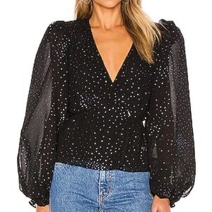 LPA Francis Top in Black & Silver Sparkle Size XL